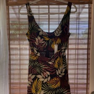 Oliviaceous Tropical Cut-Out Mini Dress, Size Small